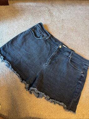 LOFT Dark Gray Denim Cutoff Shorts